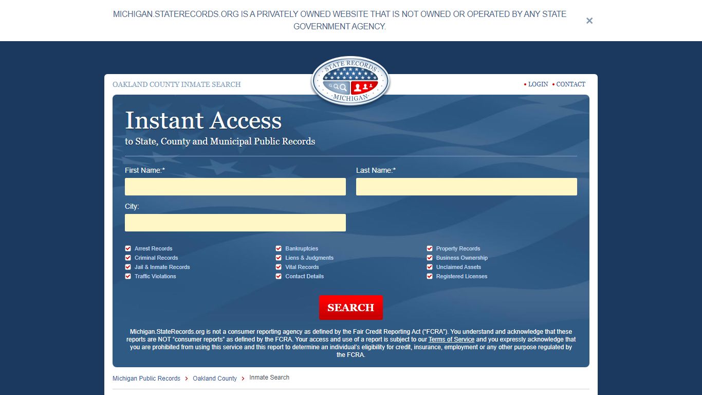 Oakland County, Michigan Inmate Search | StateRecords.org